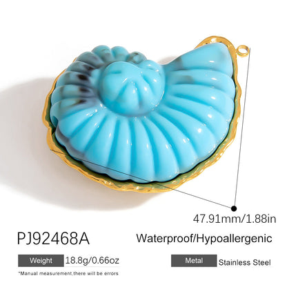 DIY Stainless Steel Jewelry Accessories Colorful Shell Pendant