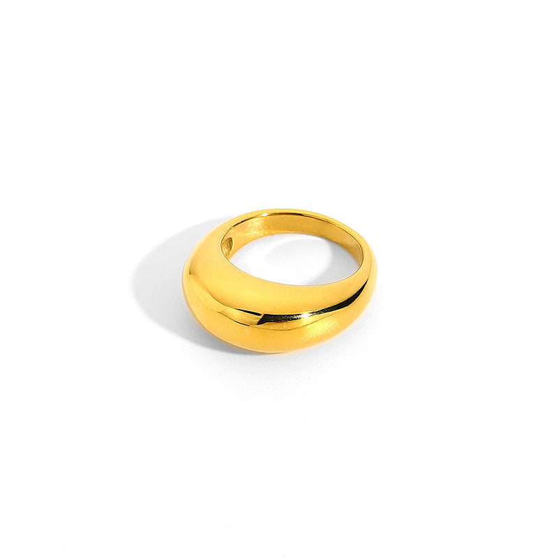 Vintage Round Simple Titanium Ring