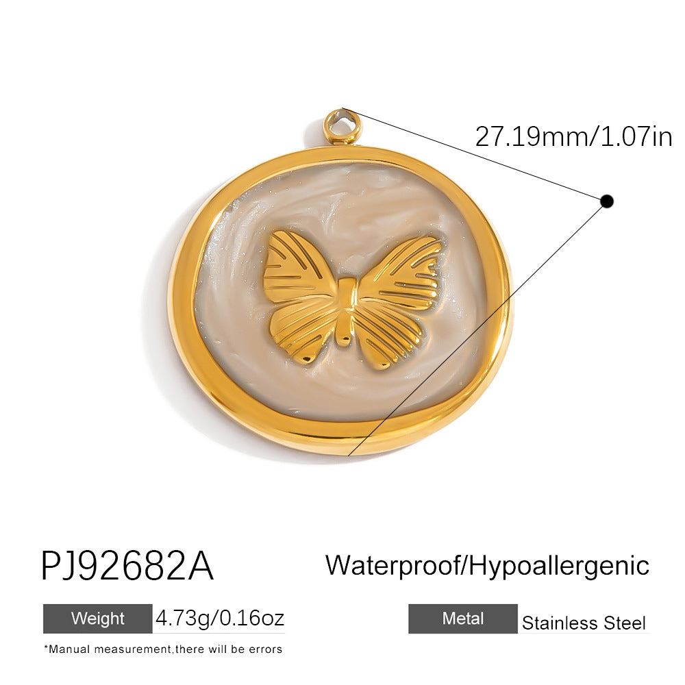Heart Flower Pendant Accessories 18K Gold Plated Stainless Steel Jewelry