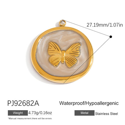 Heart Flower Pendant Accessories 18K Gold Plated Stainless Steel Jewelry