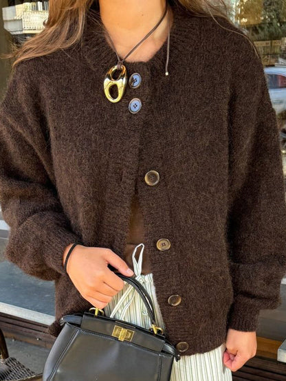 Casual Button-Up Long Sleeve Cardigan Sweater