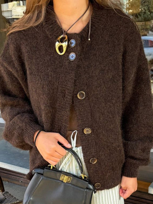 Casual Button-Up Long Sleeve Cardigan Sweater