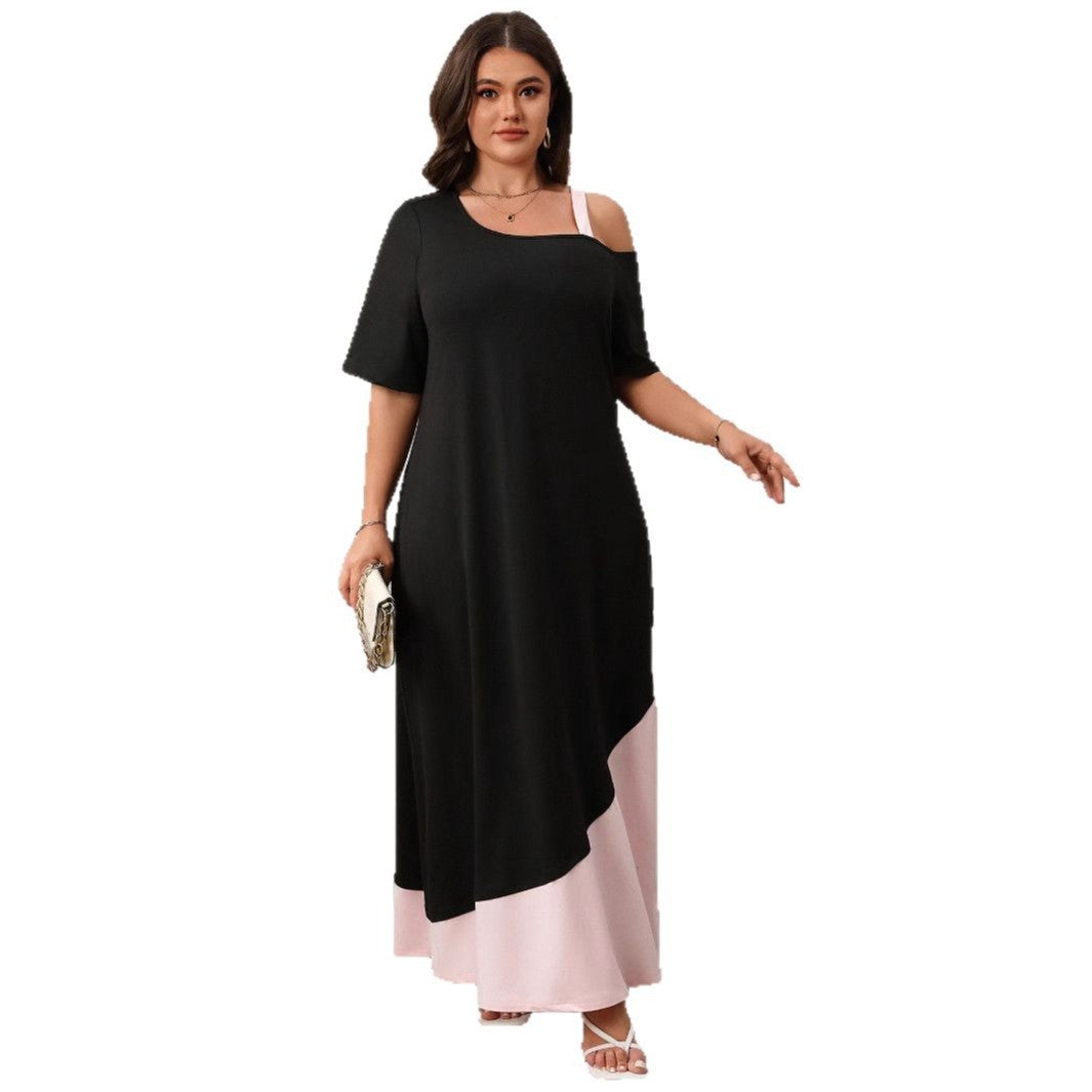 Womenâs A-Line Solid Color Spliced Midi Dress