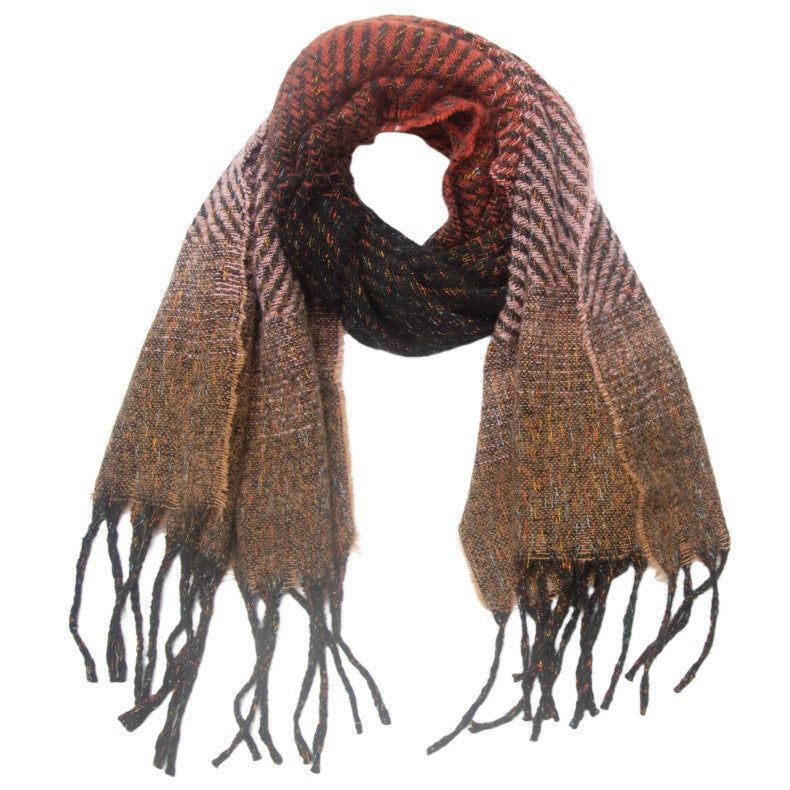 Gradient Color Tassel Soft Scarves