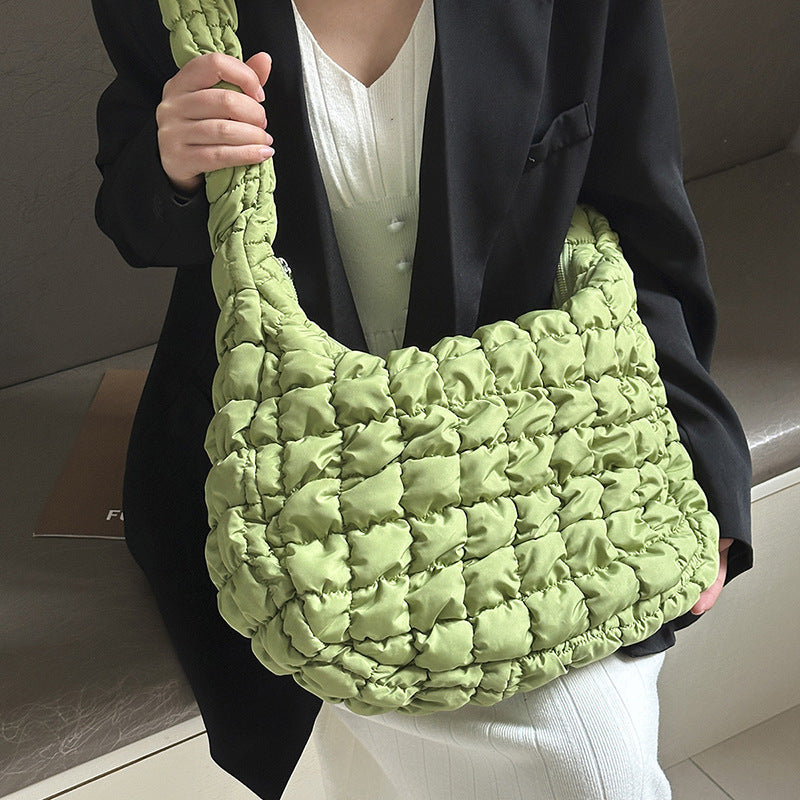Wrinkled Cloud Crossbody Bag Trendy Nylon Tote
