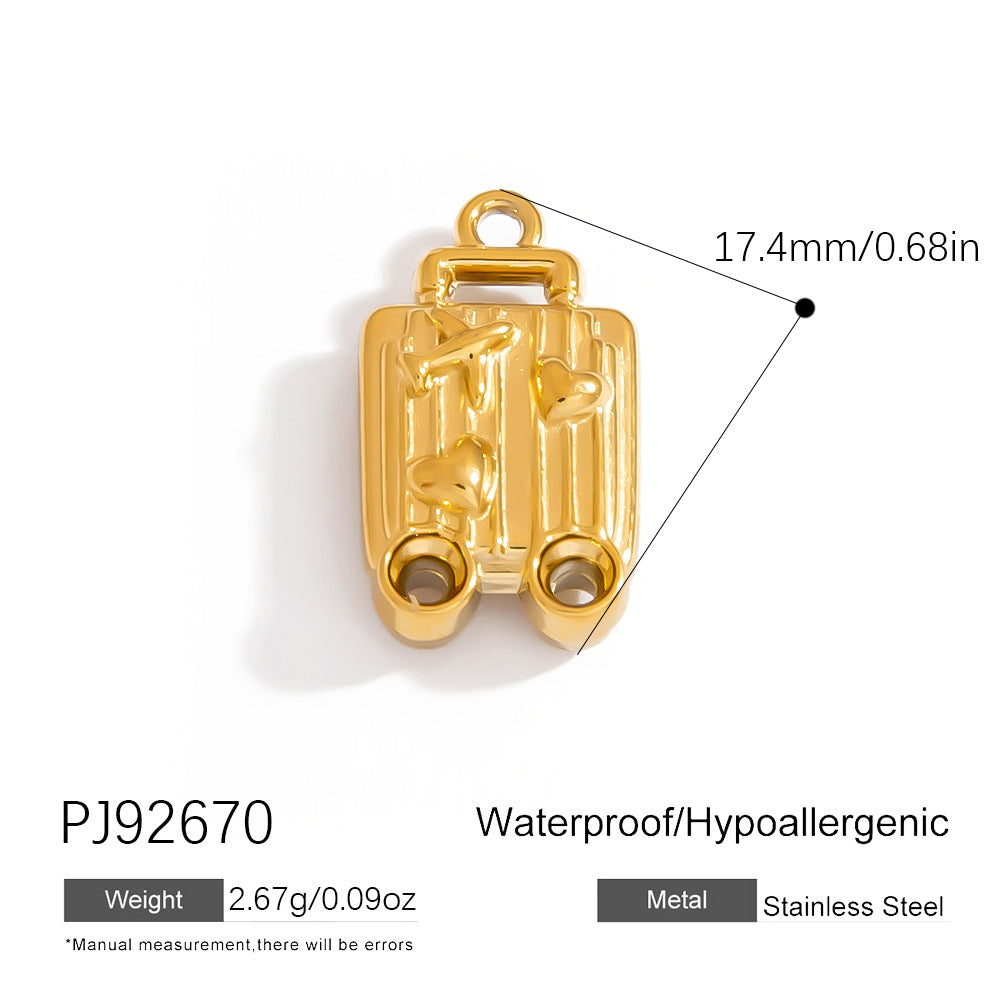 Heart Flower Pendant Accessories 18K Gold Plated Stainless Steel Jewelry