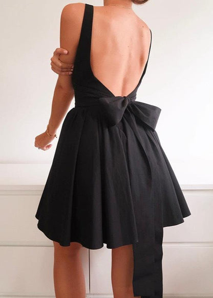 Bow Back Mini Dress Soft Flowing Fabric