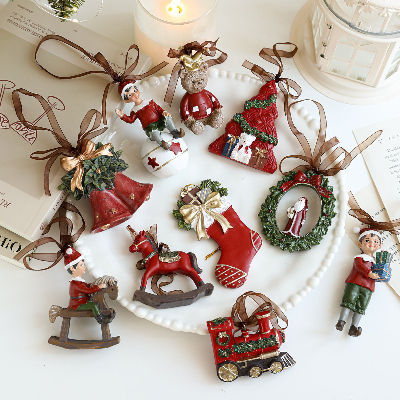 Colorful Resin Christmas Cartoon Hanging Ornament