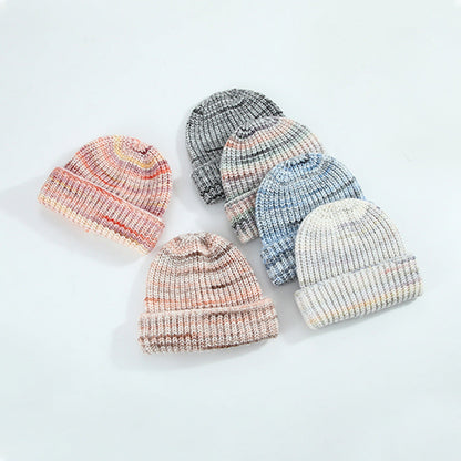 Striped Color Block Simple Warm Cuffed Beanie