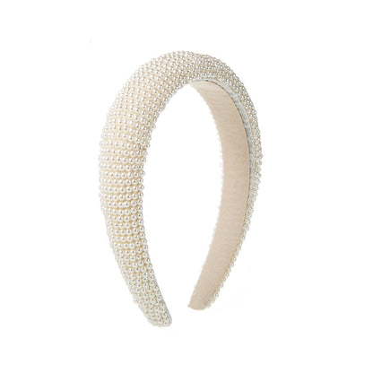 Vintage Style Pearl Headband Handmade Beaded Hairband for Casual Outings