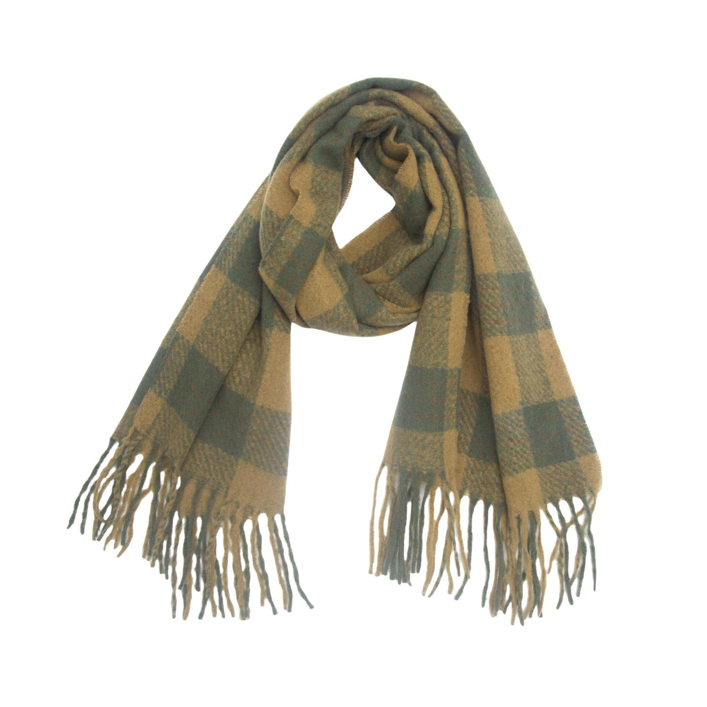 Retro Plaid Tassel Shawl Soft Scarf