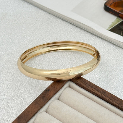 Exaggerated Metal Seamless Round Bangle Bracelet for Women