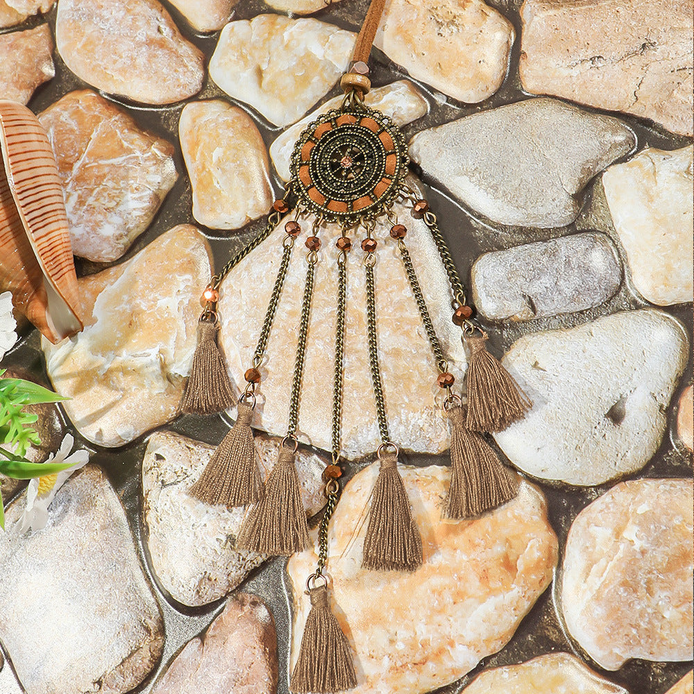 Original Handmade Long Tassel Necklace Boho Chic Design