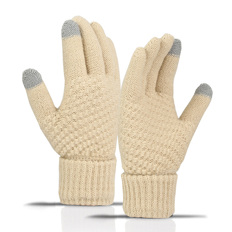Touchscreen Winter Gloves Cute Casual Warm Knitted Mittens