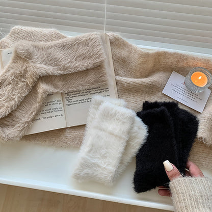 Winter Fuzzy Plush Thicken Warm Crew Socks