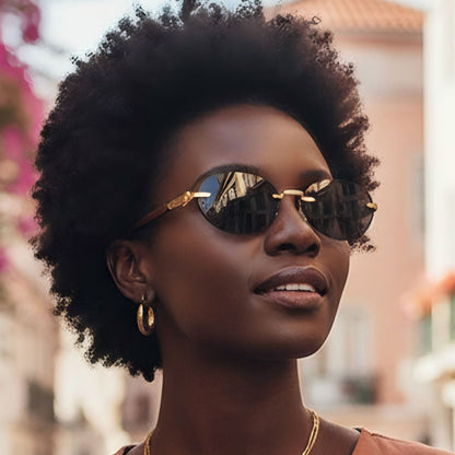 Trendy Oval Frame Sunglasses with UV400 Protection