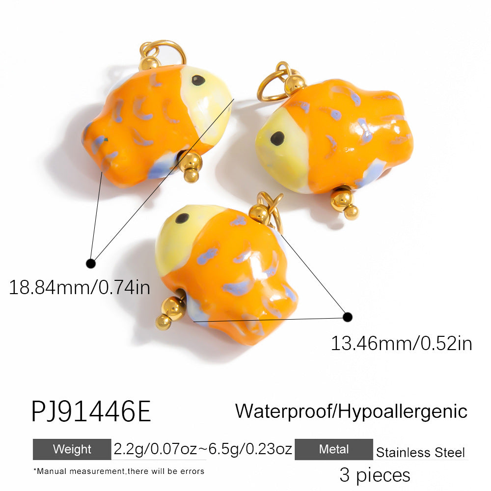 Fashion Stainless Steel Natural Stone Pendant Earrings