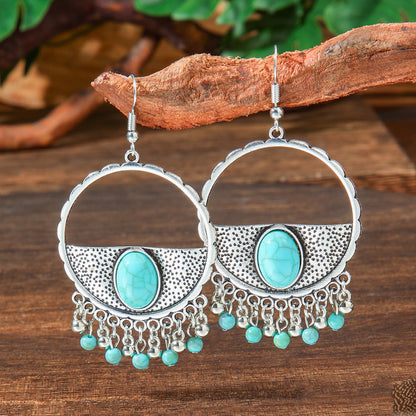 Bohemian Tassel Drop Earrings Geometric Alloy Earrings