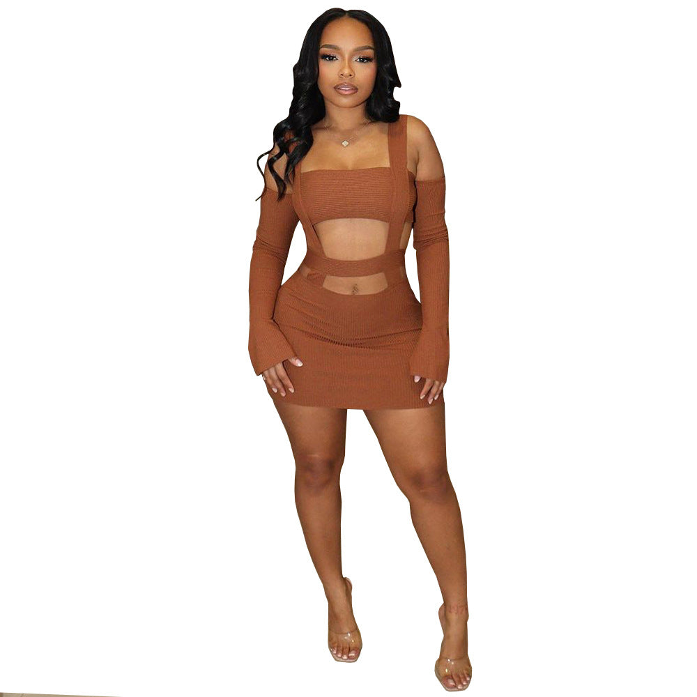 Sexy Hollow Backless Bodycon Mini Dress
