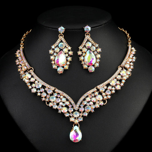 Vintage Statement Necklace Set Luxurious Crystal Jewelry for Evening Wear