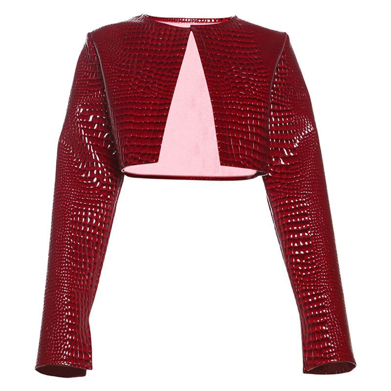 Trendy Cropped Long Sleeve Top Bodycon Pullover