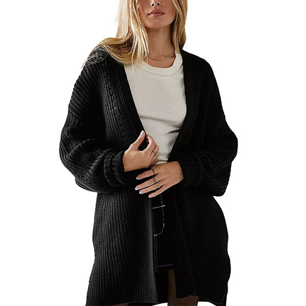 Solid Color Pocket Sweater Cardigan