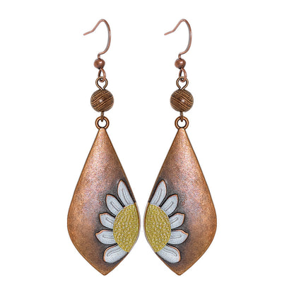 Bohemian Vintage Inspired Earrings with Feather and Tassel Elements