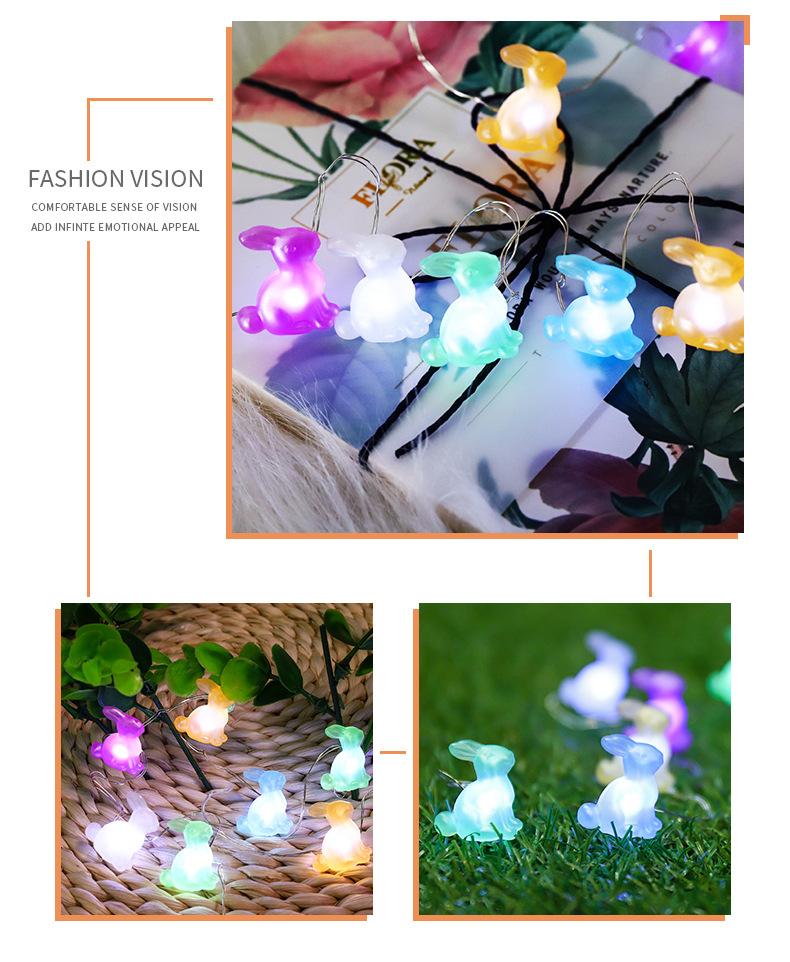 Led Bunny Easter Lights String Eggs Festival Atmosphere Decorative Lights Indoor And Outdoor Festival Background Decorative Lights