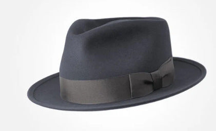 Classic Wool Felt Fedora Hat for Autumn and Winter