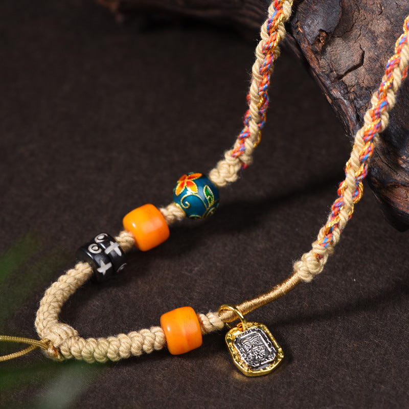 New Tibetan Pendant National Style Thangka Zakiram Necklace New Hand-Woven Pendant Retro And Versatile