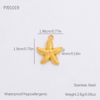Vintage DIY 18K Gold Plated Stainless Steel Bow Star Heart Pendant