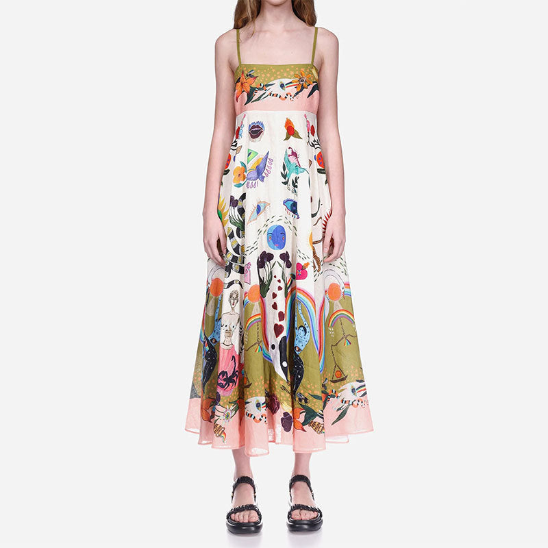 Elegant High-Waisted Floral Maxi Dress