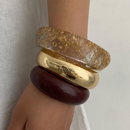 Geometric Transparent Bangle Bracelet for Women