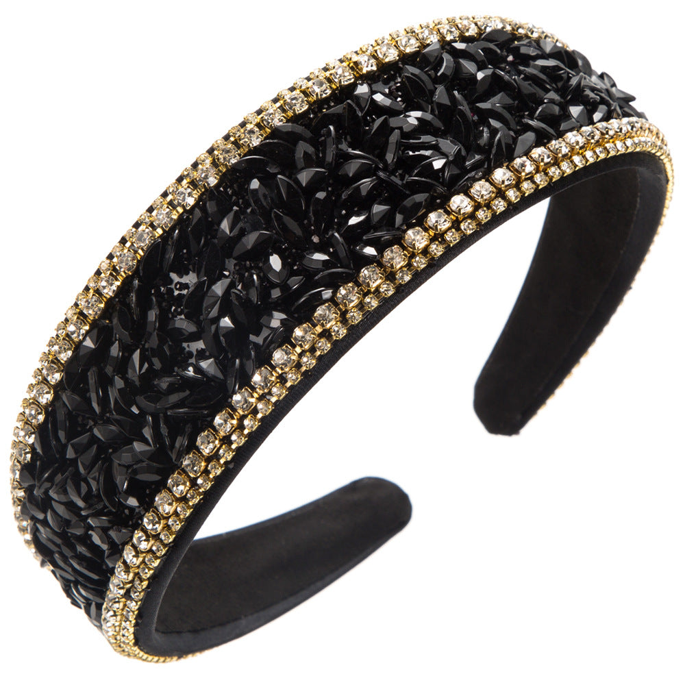 Baroque Crystal Headband Women's Elegant Shiny Hair Accessories