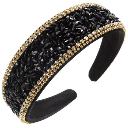 Baroque Crystal Headband Women's Elegant Shiny Hair Accessories