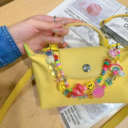 Minimalist Colorful Smile Beaded Bag Charm