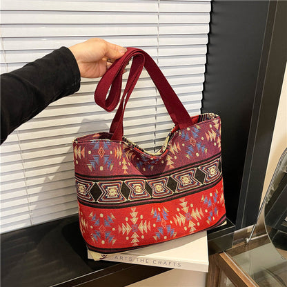 Trendy Canvas Tote Bag for Women with Color Block Design