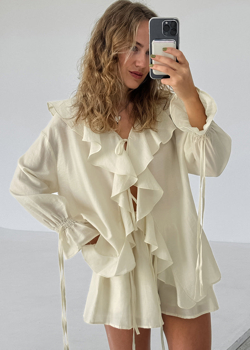 Flowy Two Piece Set With Ruffle Details
