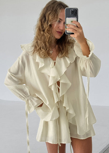 Flowy Two Piece Set With Ruffle Details