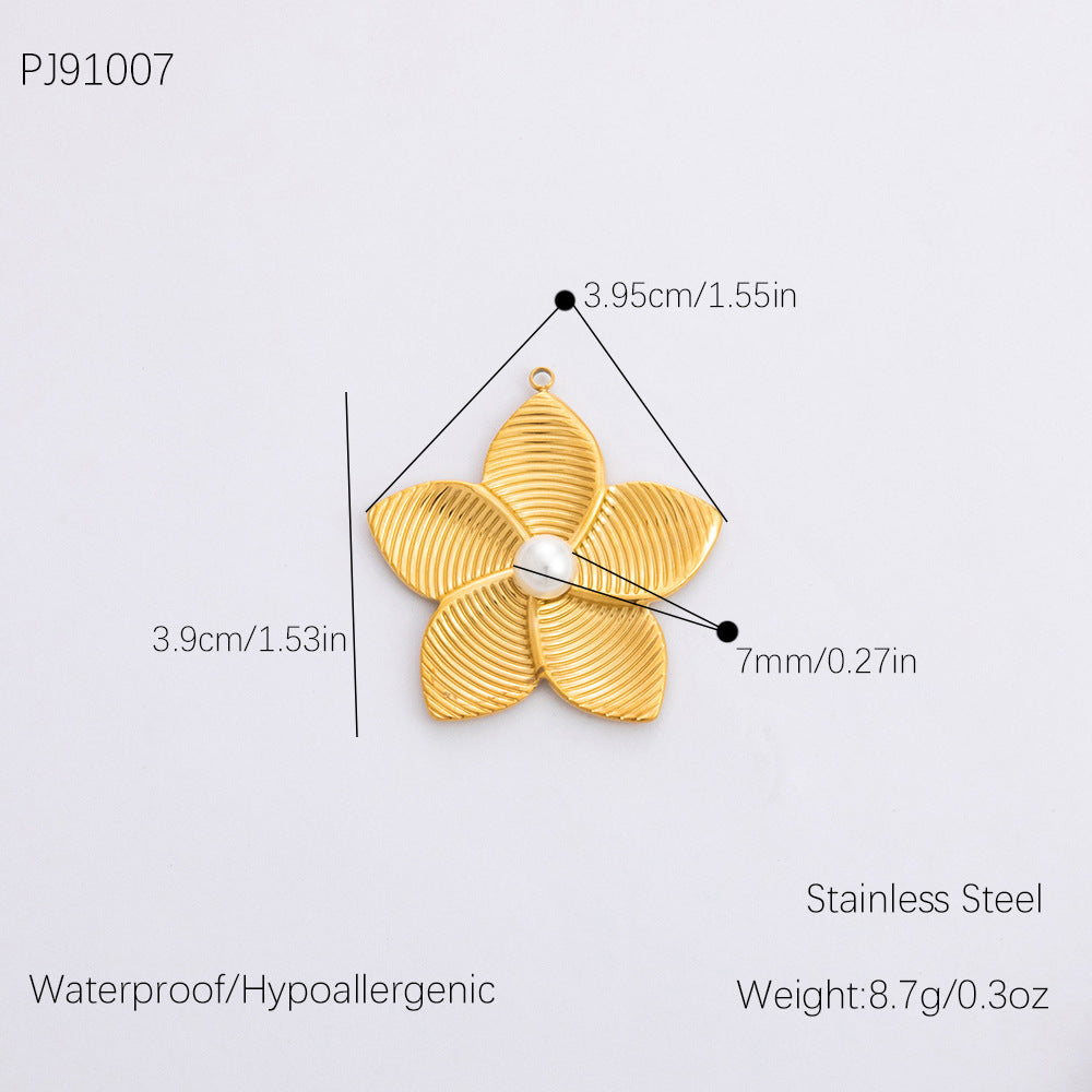 Vintage DIY 18K Gold Plated Stainless Steel Bow Star Heart Pendant