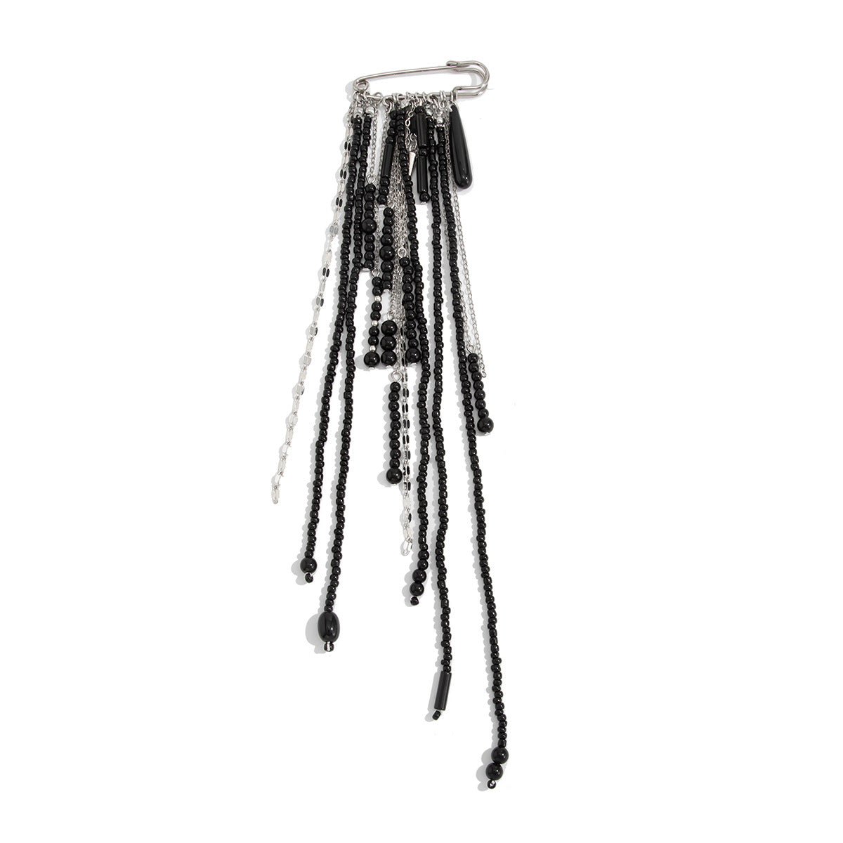 Trendy Geometric Crystal Beaded Brooch Pin - Funky Punk Style