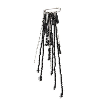 Trendy Geometric Crystal Beaded Brooch Pin - Funky Punk Style