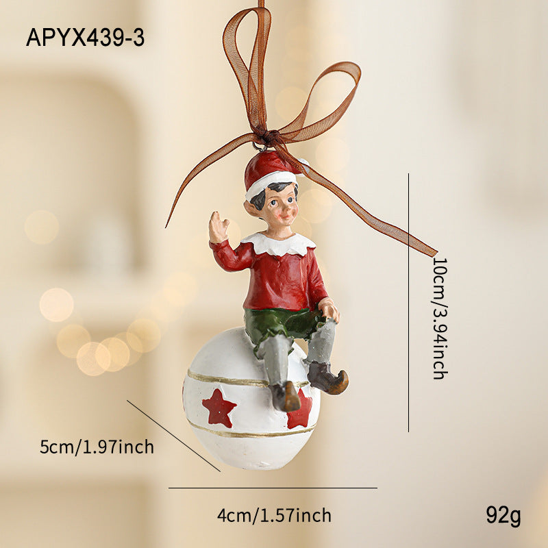 Colorful Resin Christmas Cartoon Hanging Ornament