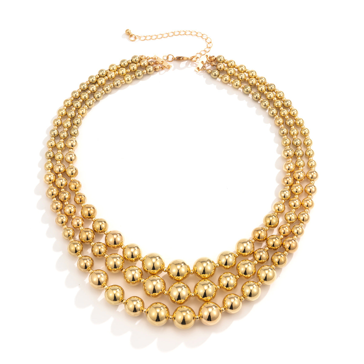 Exaggerated Round Bead Necklace For Women Punk Style Chain Jewelry