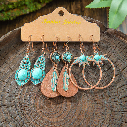 Vintage Bohemian Hollow Geometric Tassel Earrings