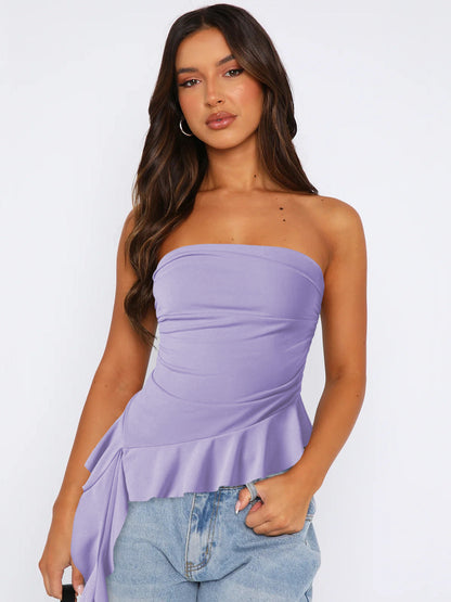 Y2K Slim Fit Fringe Crop Top for Women