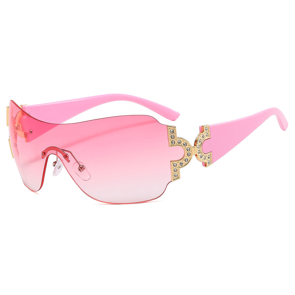 Y2K Style Oversized Rhinestone Sunglasses Trendy Fashion Eyewear