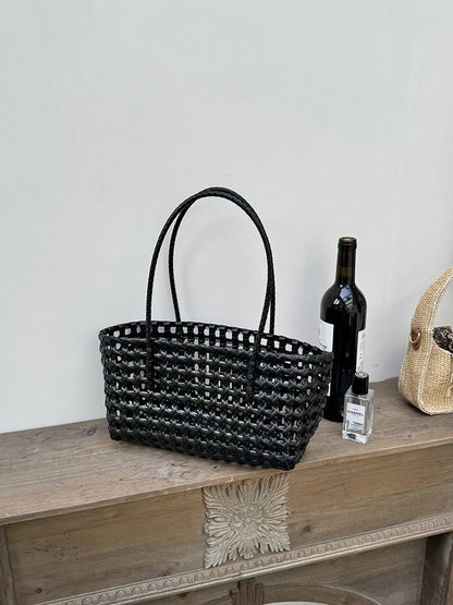 Woven Beach Tote Bag Casual PVC Stylish Handbag