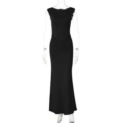 Stylish Solid Color Short Sleeve Dress for Women