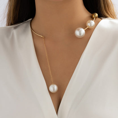 Geometric Bead Choker Necklace Chic Minimalist Design